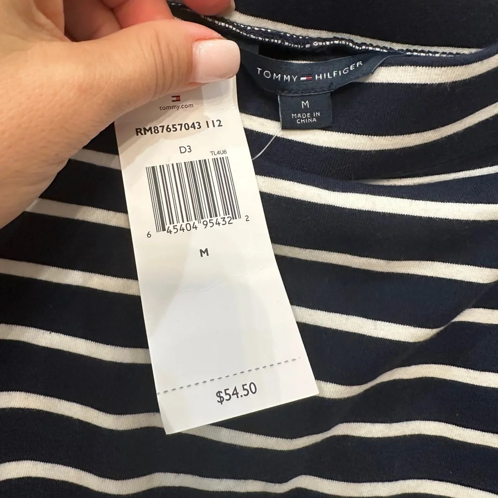 Tommy Hilfiger Blue and White A-Line Mini Skirt Casual - Picture 2 of 5